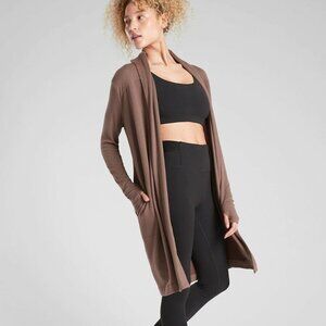 Athleta Cardigan Extra Small Mineral Brown Canopy Wrap Nirvana Athleisure Lounge